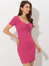 Knit Bodycon Slim Fit Sweetheart Neck Casual Mini Dress