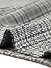 Plaid Elastic Waist Casual Work Office Long Pants