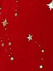Christmas Stars Square Neck Vintage Velvet Mini Dress