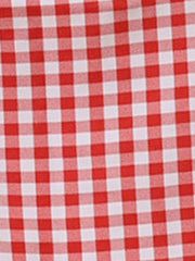 Gingham Checks Ruffled Peter Pan Collar 1960s Vintage Mini Dress