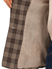 Plaid Notched Lapel One Button Houndstooth Blazer Jacket