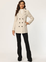 Long Sleeve Double Breasted Button Winter Outerwear Pea Coat
