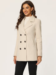 Long Sleeve Double Breasted Button Winter Outerwear Pea Coat