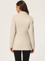 Long Sleeve Double Breasted Button Winter Outerwear Pea Coat