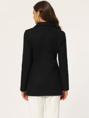 Long Sleeve Double Breasted Button Winter Outerwear Pea Coat