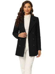 Long Sleeve Double Breasted Button Winter Outerwear Pea Coat