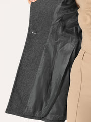 Classic Stand Collar Long Sleeve Belted Winter Coat