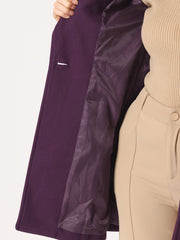 Classic Stand Collar Long Sleeve Belted Winter Coat