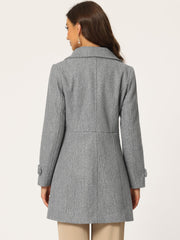 Peter Pan Collar Single Breasted Winter Outwear Buttoned Long Coat