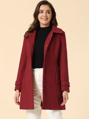 Peter Pan Collar Single Breasted Winter Outwear Buttoned Long Coat