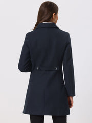 Solid Winter Single Breasted Long Warm Pocketed Pea Coat