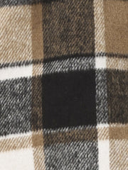 Buffalo Checks Double Breasted Notched Lapel Plaid Trench Pea Coat