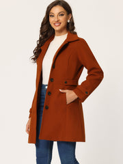 Winter Classic Outwear Overcoat with Pockets Single Breasted Coat