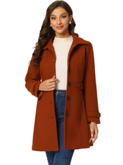 Winter Classic Outwear Overcoat with Pockets Single Breasted Coat