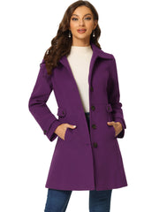 Winter Classic Outwear Overcoat with Pockets Single Breasted Coat