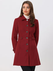 Winter Classic Outwear Overcoat with Pockets Single Breasted Coat