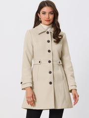 Winter Classic Outwear Overcoat with Pockets Single Breasted Coat