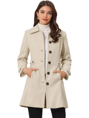 Winter Classic Outwear Overcoat with Pockets Single Breasted Coat