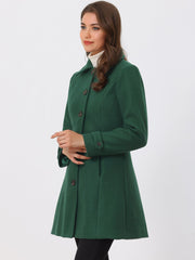 Winter Classic Outwear Overcoat with Pockets Single Breasted Coat