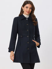 Winter Classic Outwear Overcoat with Pockets Single Breasted Coat