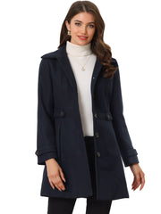 Winter Classic Outwear Overcoat with Pockets Single Breasted Coat
