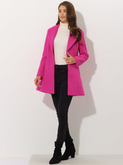 Lapel Collar Buttoned Outerwear Elegant Work Winter Coat