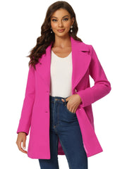 Elegant Notched Shawl Collar Single Breasted Winter Long Coat