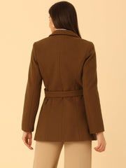 Double Breasted Coat Jacket Work Office Elegant Winter Lapel Blazer