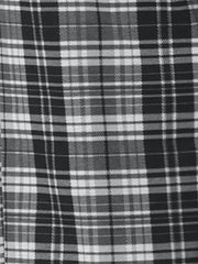 Plaid Cropped Trousers Button Casual Tartan Check Work Pants
