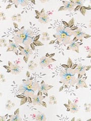 Button Down Floral Long Sleeve Point Collar Blouse