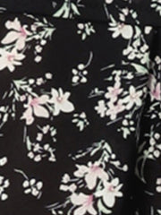 Button Down Floral Long Sleeve Point Collar Blouse