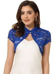 Lace Cardigan Stand Collar Short Elegant Shrug