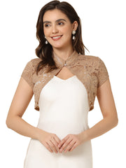 Lace Cardigan Stand Collar Short Elegant Shrug