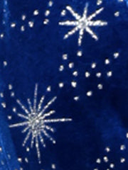 Metallic Star Single Button Velvet Lapel Crop Blazer