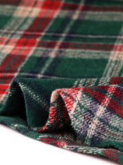 Vintage Plaid Tartan Elastic Waist Knee Length A-Line Skirt