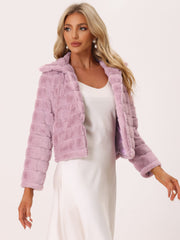 Fluffy Collar Warm Winter Cropped Faux Fur Coat