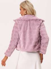 Fluffy Collar Warm Winter Cropped Faux Fur Coat