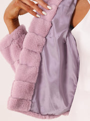 Fluffy Collar Warm Winter Cropped Faux Fur Coat