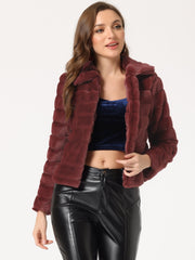 Fluffy Collar Warm Winter Cropped Faux Fur Coat