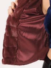 Fluffy Collar Warm Winter Cropped Faux Fur Coat