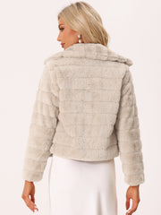 Fluffy Collar Warm Winter Cropped Faux Fur Coat