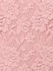 Lace Tops Keyhole Front Peplum Hem Sheer Long Sleeve Blouse