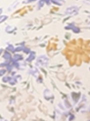 Button Up Short Sleeve A-Line Chiffon Vintage Floral Shirt Dress