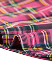 Plaid Zipper Front Party Strap Sleeveless Tube Mini A-Line Dress