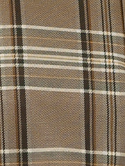 Peter Pan Collar Contrast Color Button Decor Plaid Dress