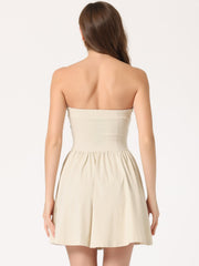 Strapless Sweetheart Neck Fit And Flare Mini Tube Top Dress