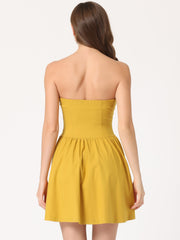 Strapless Sweetheart Neck Fit And Flare Mini Tube Top Dress