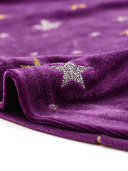 Shiny Stars Print Sleeveless Swing Mini Velvet Dress