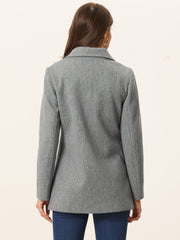 Long Sleeve Double Breasted Button Winter Outerwear Pea Coat