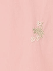 Casual Long Sleeve Half Placket Embroidered Floral Mini Shirt Dress